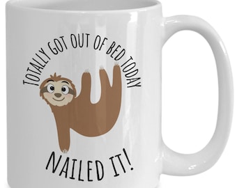 Regalo de perezoso, taza de perezoso, taza divertida de perezoso, taza de café de perezoso, regalo para amantes de los perezosos, taza de perezoso, relleno de media, regalos de perezoso para ella