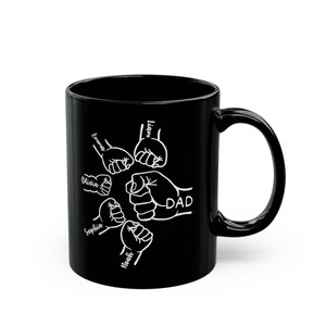 Papa Kaffeetasse Benutzerdefinierte Papa Tasse mit Kindernamen Papa und Kinderhände Personalisiertes Vatertagsgeschenk von Kindertasse Papa Geschenk von Kindervater Faust Penner