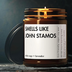 Smells Like John Stamos Candle Custom Celebrity Inspired Gift for Super Fans Celebrity Crush Gift Fun Gift for Fan Hollywood Hottest Star