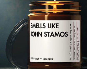 Smells Like John Stamos Candle Custom Celebrity Inspired Gift for Super Fans Celebrity Crush Gift Fun Gift for Fan Hollywood Hottest Star