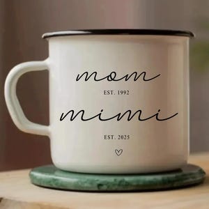 Custom Mimi Mug New Grandma Mug Est 2024 2025 Gift Personalized Name Future Mimi Pregnancy Announcement First Time Nana Mimi Cup Gifts