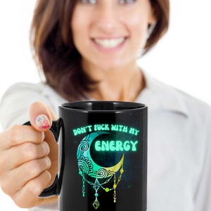 Witchy gifts gift for her travel mug don't fu*k with my energy moon mug witch mug personalized gifts witchcraft image 7