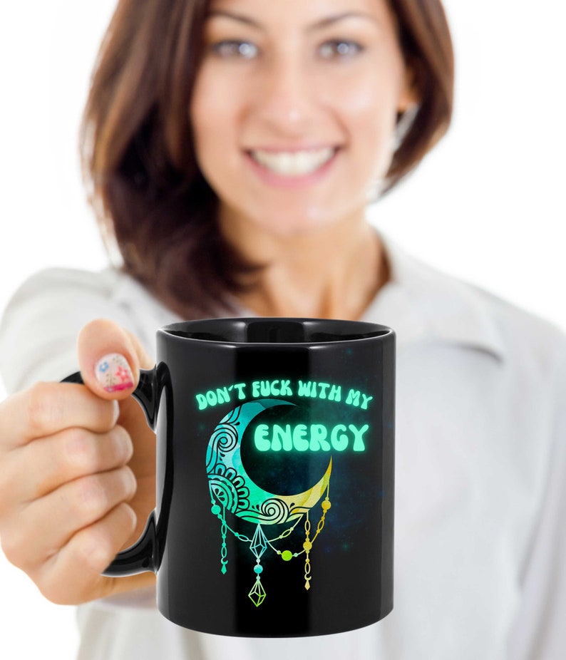 Witchy gifts gift for her travel mug don't fu*k with my energy moon mug witch mug personalized gifts witchcraft image 7