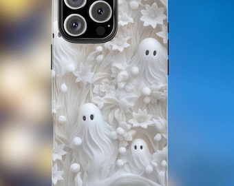 Halloween Ghost Phone Case 3D Clay Cover Custom Name Phone Case Personalized iPhone 14 13 12 11 Pro Max Samsung Galaxy S22 S23 personalized
