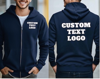Personalized Zip Up Hoodie Sweatshirt Custom Zip Up Hoodie Custom Logo Hoodie Team Logo Zip Up Hoodie Personalized Sweatshirt New Custom Zip