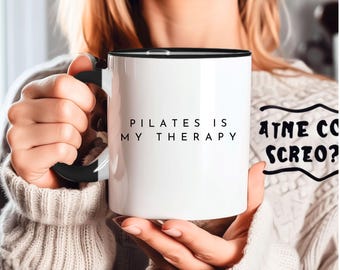 Pilates Is My Therapy-mok Fitnessinstructeur koffiemok Pilates Lovers-mok Pilates-beker Aangepast pilatescadeau Comfortkleuren