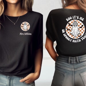 Halloween Math Shirt Spooky Math Teacher Halloween Gifts for Math Teacher Custom Halloween Shirt personalized Math Teacher Halloween Shirt