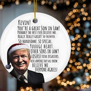 Custom Trump Funny Son-in-law Gift  Trump Great Son-in-law Ornament Personalized Christmas Gift For Son in law Birthday Gift For Son-in-law