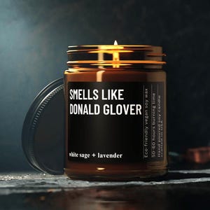 Smells Like Donald Glover Candle Custom Celebrity Inspired Gift for Super Fans Celebrity Crush Gift Fun Gift for Fan Hollywood Hottest Star