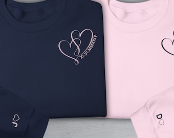 Benutzerdefinierte gestickte römische Ziffer Hoodie, Paar Hoodies personalisierte Geschenk für Paare Valentinstag Geschenk für Paare, Jubiläumsgeschenk neu