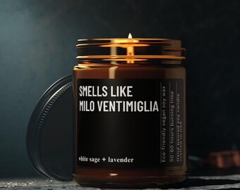 Smells Like Milo Ventimiglia Candle Custom Celeb Inspired Gift for Super Fans Celebrity Crush Gift Fun Gift for Fan Hollywood Hottest Star