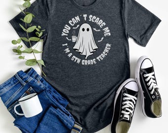 You Can't Scare Me I'm A Teacher Cadeau voor leraar bijpassende shirts Halloween Spooky Teacher Halloween Party School Png-sublimatieontwerpen