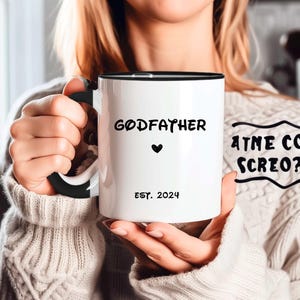 Personalized Godfather Gift custom Godfather Mug Father&#39;s Day, Birthday or Christmas Present from Godchild, Godfather and Baby