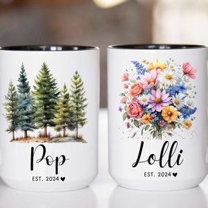 Lolli and Pop Grandparent Mug Custom Pregnancy Announcement Grandparents Gifts Lolli Pop Personalize Mug Cust Grandparents Mug Lolli and Pop