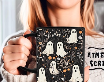 Cute Ghosts Coffee Mug Fall aesthetic Halloween theme Halloween Festive Fall Ceramic Mug perfect gift for Halloween Theme Kitchen Decor