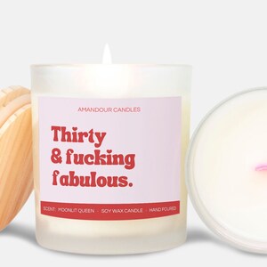 30th Birthday Gift Funny Candle Thirty & Fabulous Thirtieth Custom Birthday Gift for Her Him Thirties Era Thirty Flirty Thirty Years Old