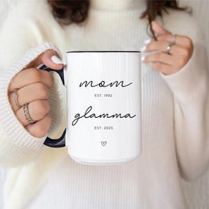 Personalized Glamma Mug New Grandma Mug Est 2024 2025 Gift Custom Name Future Gigi Pregnancy Announcement First Time Nana Mimi Cup Gifts 24