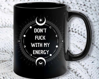 Taza de bruja regalos de bruja regalo reflexivo para su taza de viaje no jodas con mi energía regalos personalizados para su luna de regalo de cesta de regalo de cáncer