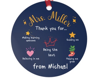 Custom Teacher Ornament, Teacher Gift Ornament, Teacher Ornament Personalized, Teacher Ornament, Teacher Gift Personalized,Thank You Teacher