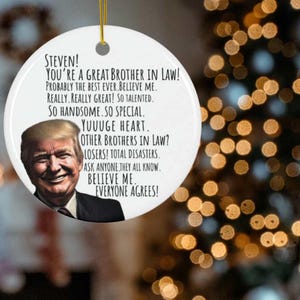 Personalisierter Trump Schwager Geschenk benutzerdefinierte Schwager Geschenk für Schwager lustiges bundesweites Familiengedenk