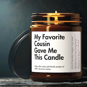 Favorite Cousin Candle Gift Funny Candle Gift for Birthday from Cousin Custom  Best Cousin Ever Christmas Gift Funny Gift for Family Member
