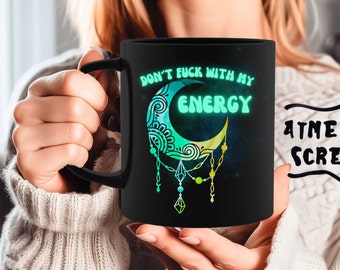 Regalos de brujas regalo para su taza de viaje no jodas con mi taza de luna de energía taza de bruja regalos personalizados brujería