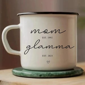 Custom Glamma Mug New Grandma Mug Est 2024 2025 Gift Personalized Name Future Gigi Pregnancy Announcement First Time Nana Mimi Cup Gifts
