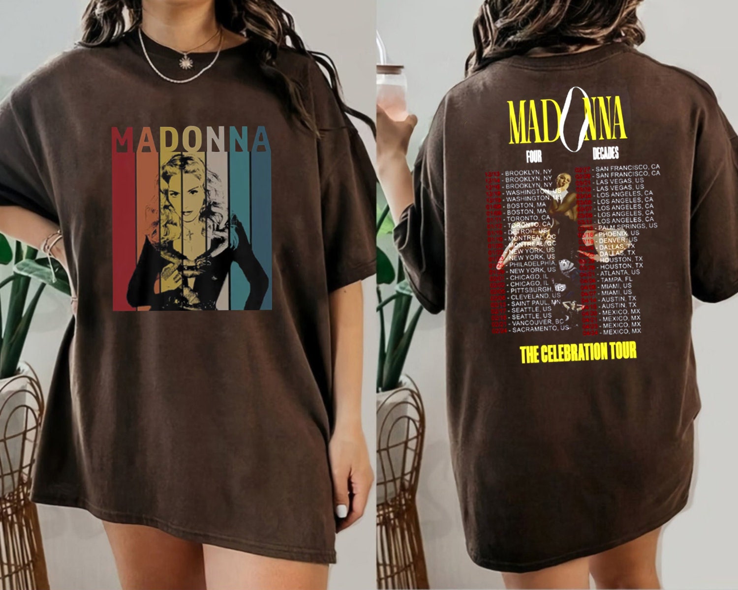 Madonna 90s Vintage Shirt, Madonna The Celebration 2024 Tour T-Shirt, Four Decades Tour
