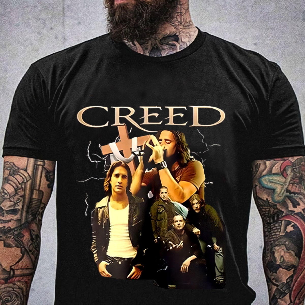 Creed Human Clay Tour 3/4 Sleeve T-shirt-grey and Black-vintage - Etsy