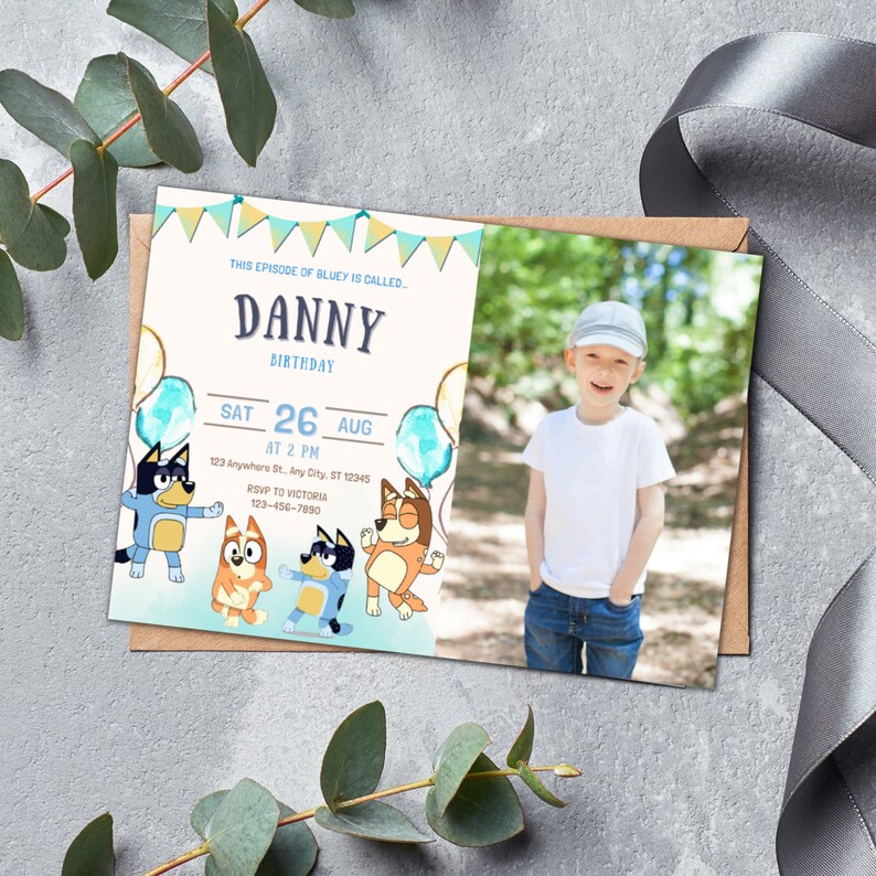 Bluey Birthday Invitation Bluey Instant Download Edible Etsy UK