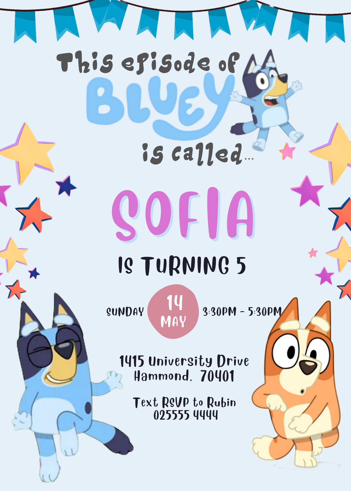 Bluey Invitation Bluey Instant Download Edible Bluey Invite Etsy UK
