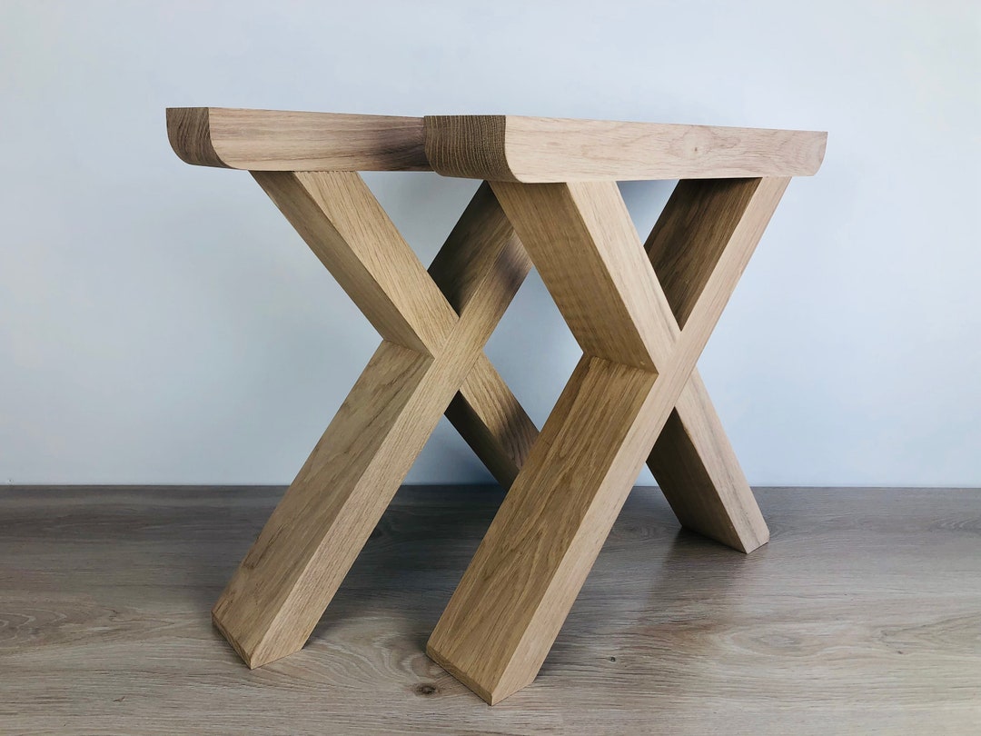 Bench Oak Legs Xshaped Solid Wood Bench Legs Etsy