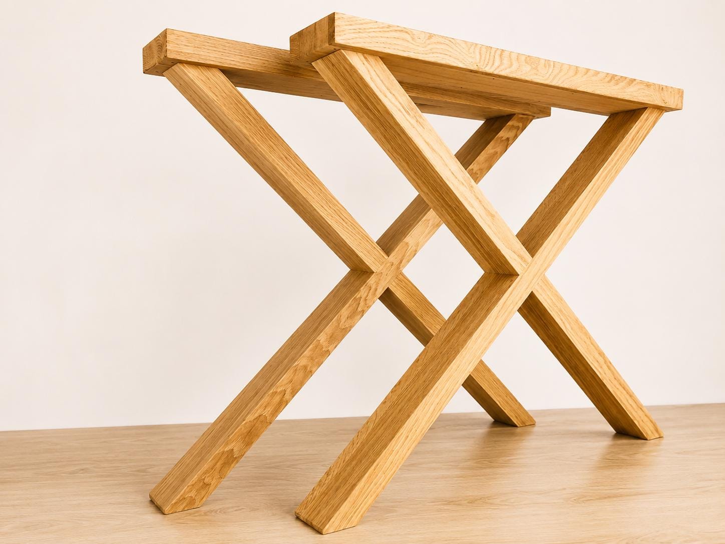 BYO TABLE D LEG 120×60 OAK Handmade X-shape Solid Oak Table Legs – Rustic Modern Design - Etsy