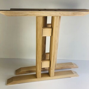 Patas de mesa de roble macizo en forma de T de 40 x 80 mm – Base de madera duradera hecha a mano para mesas de comedor y de centro – Acabado natural imagen 3