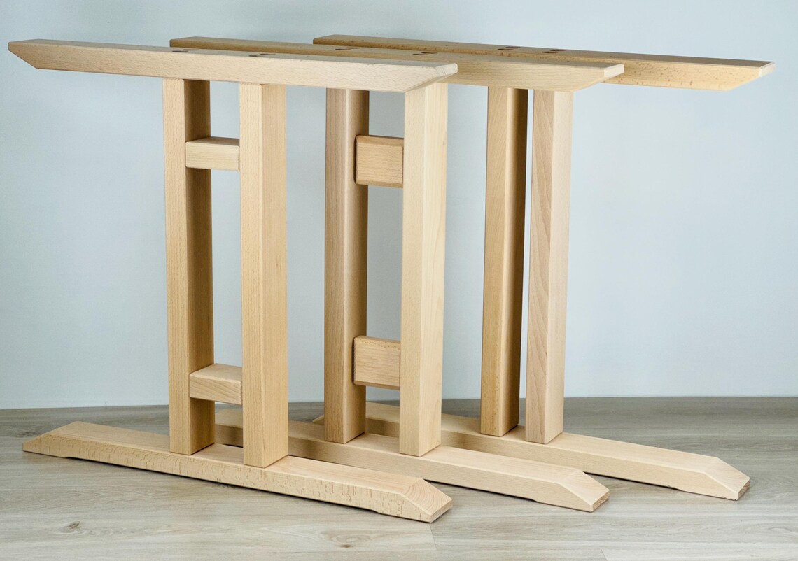 Beech Table T - Legs With a Diamond Shape , Three Kinds of Widths - Etsy