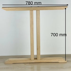 Pieds de table en chêne en forme de T image 4