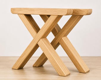 Solid Oak X Shape Bench Legs, Desk or Bench, Rustic Farmhouse Style – Custom Sizes Available