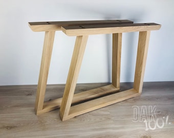 Oak table legs, U-Shaped oak legs