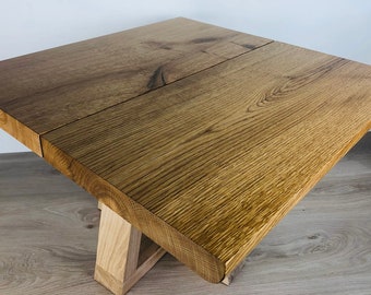 Plateau de table basse en chêne rustique, 600 x 600 mm