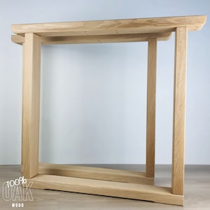 O-Shaped Solid Oak Table Legs – Handmade Wooden Base for Dining or Work Tables – 700mm Height – 40x80mm Beams – Natural Finish