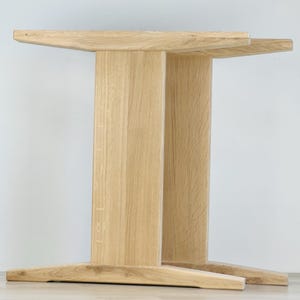 I-Shaped Solid Oak Table Legs – Handmade Heavy Wood Base for Dining or Office Tables – 700mm Height – 40x80mm Beams – Natural Finish