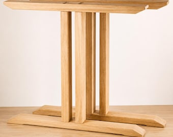 T-vormige eiken tafelpoten – Massief houten onderstel van 40 x 80 mm – Handgemaakte duurzame poten voor eet- of salontafels – Natuurlijke afwerking