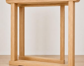 O-shaped Solid Oak Table Legs – Handmade Wooden Base for Dining or