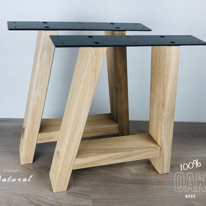A-shaped bench oak wood legs, Solid Wood Bench legs. oak legs