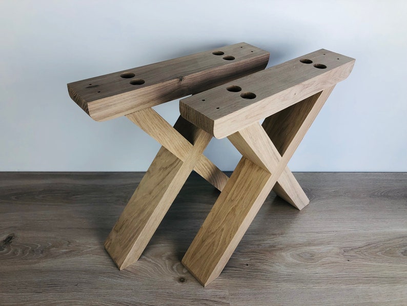 Bench Oak Legs Xshaped Solid Wood Bench Legs Etsy