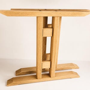 Patas de mesa de roble macizo en forma de T de 40 x 80 mm – Base de madera duradera hecha a mano para mesas de comedor y de centro – Acabado natural imagen 1