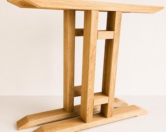 T-Shaped Solid Oak Table Legs – Handmade Heavy-Duty Wood Base for Rectangular Tables – 40x80mm Beams – Minimalist & Durable
