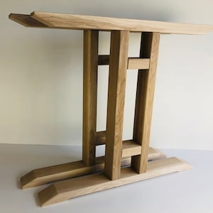T-Shaped Solid Oak Table Legs – Handmade Heavy-Duty Wood Base for Rectangular Tables – 40x80mm Beams – Minimalist & Durable