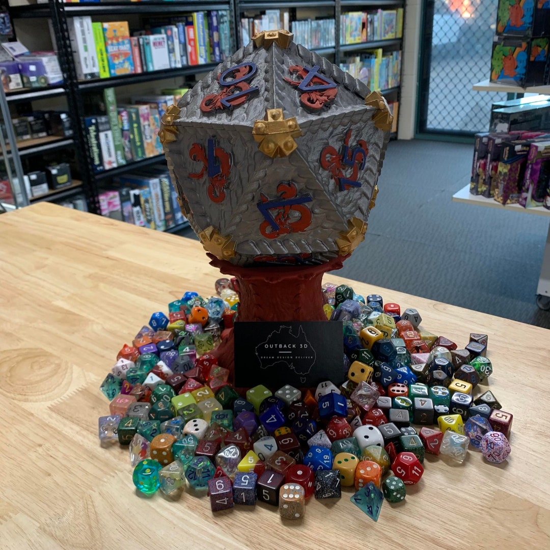 Dnd Popcorn Boxreplica 3D Printed Giant D20 Dice Box With Etsy
