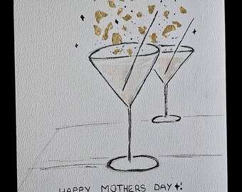 Zeichnung Bleistift "Cheers" schwarz weiß Skizze Handgemalt